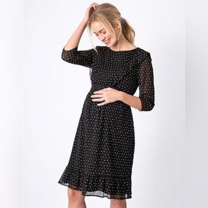 Seraphine Maternity black star-pattern dress